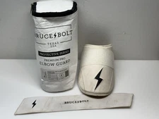 Adult Bruce Bolt Premium Pro Elbow Guard Adult White Protective Series