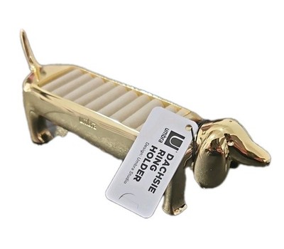 Umbra Dachsie Gold Dachshund Ring Holder Jewelry Tray Organizer NEW