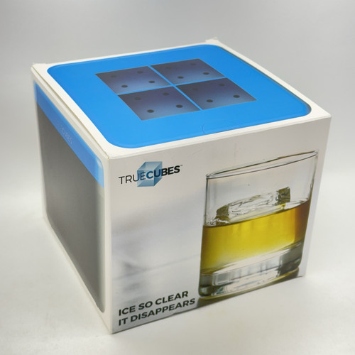 True Cubes Crystal Clear Ice Cube Maker- 4 Large 2” Clear Ice Cubes for Whiskey
