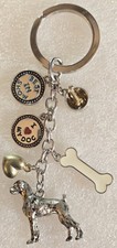 Vintage "I Love My Dog, Best In Show" Bone Boxer Dog Canine Key Chain Fob