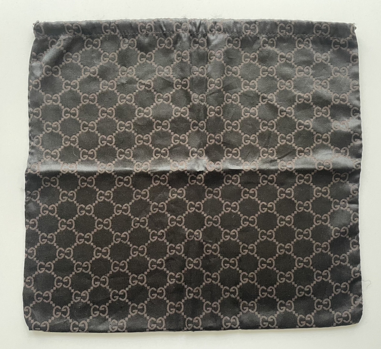 GUCCI Dust Bag Drawstring Pouch Brown Satin Monogram 39x42cm Made in ...
