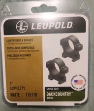 Leupold 175116 Backcountry 1 Inch Low Scope Rings Lightweight Rugged
