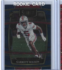 2022 Panini Select Draft Picks Blue Garrett Wilson #4 Rookie Jets