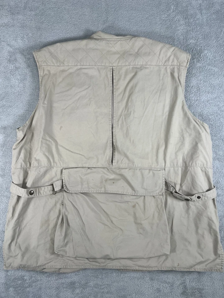 Woolrich Hunting Vest Mens 2XL Beige Khaki Cargo Pockets Fishing Outdoors - Image 2 of 4