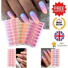 Nail Wraps - Ombre Gradient Nail Stickers 6pcs Set - Full Cover Decor