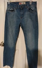 Levi's Boys Blue 514 Mid Rise Blue Wash Denim Straight Leg Jeans Size 18 Regular
