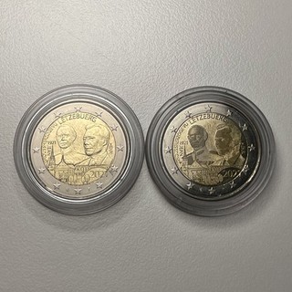 2 x 2 Euro Luxemburg Gedenkmünze 2021 Foto und Reliefprägung unz. (Set Nr. 2)