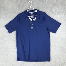 Oakley Polo Shirt Mens Large Blue Hydrolix Performance Golf Athletic Lightweight
