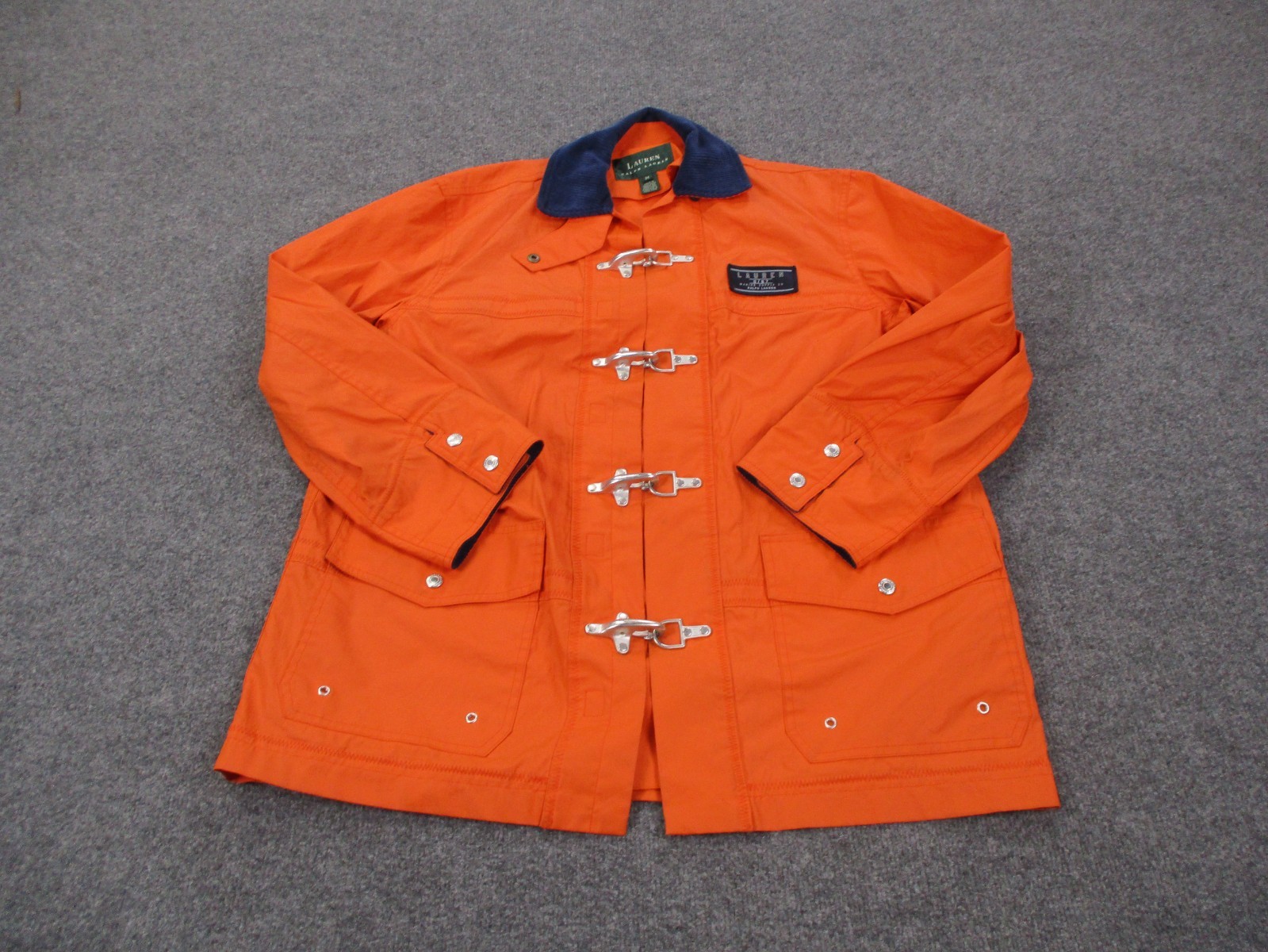 Vintage Ralph Lauren Jacket Womens M Fireman Clasp Lobster Claw Coat Heavy