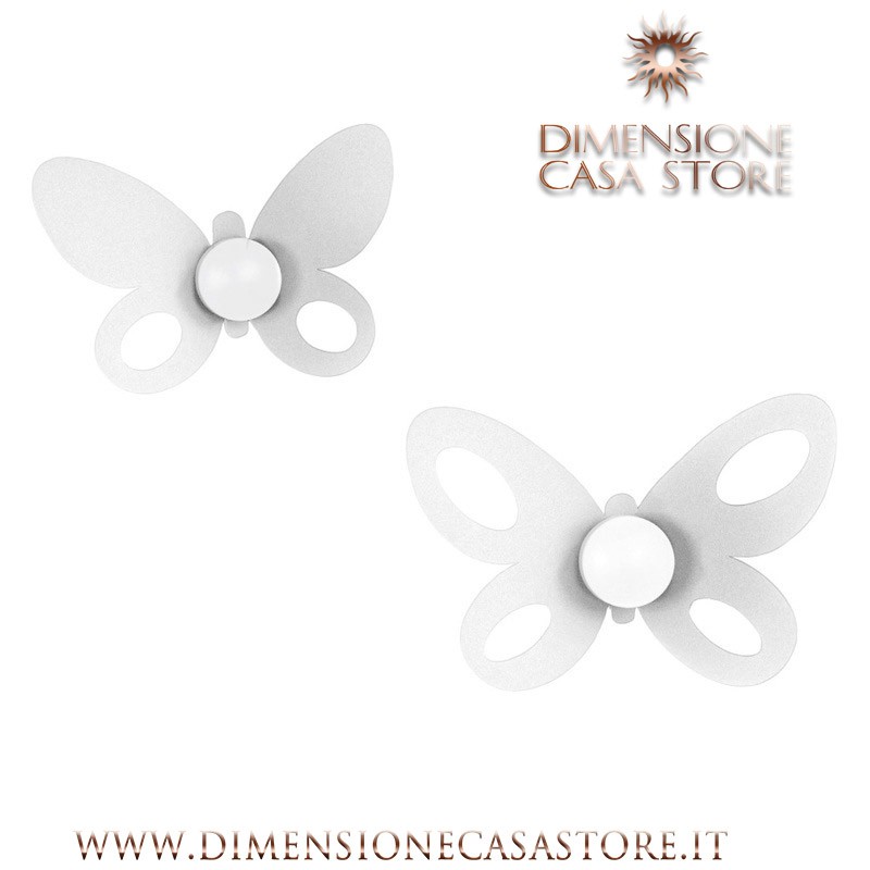 Arti & Mestieri - Set Ganci "Butterfly" 2pz  Bianco Neve 24x16h+21x14h