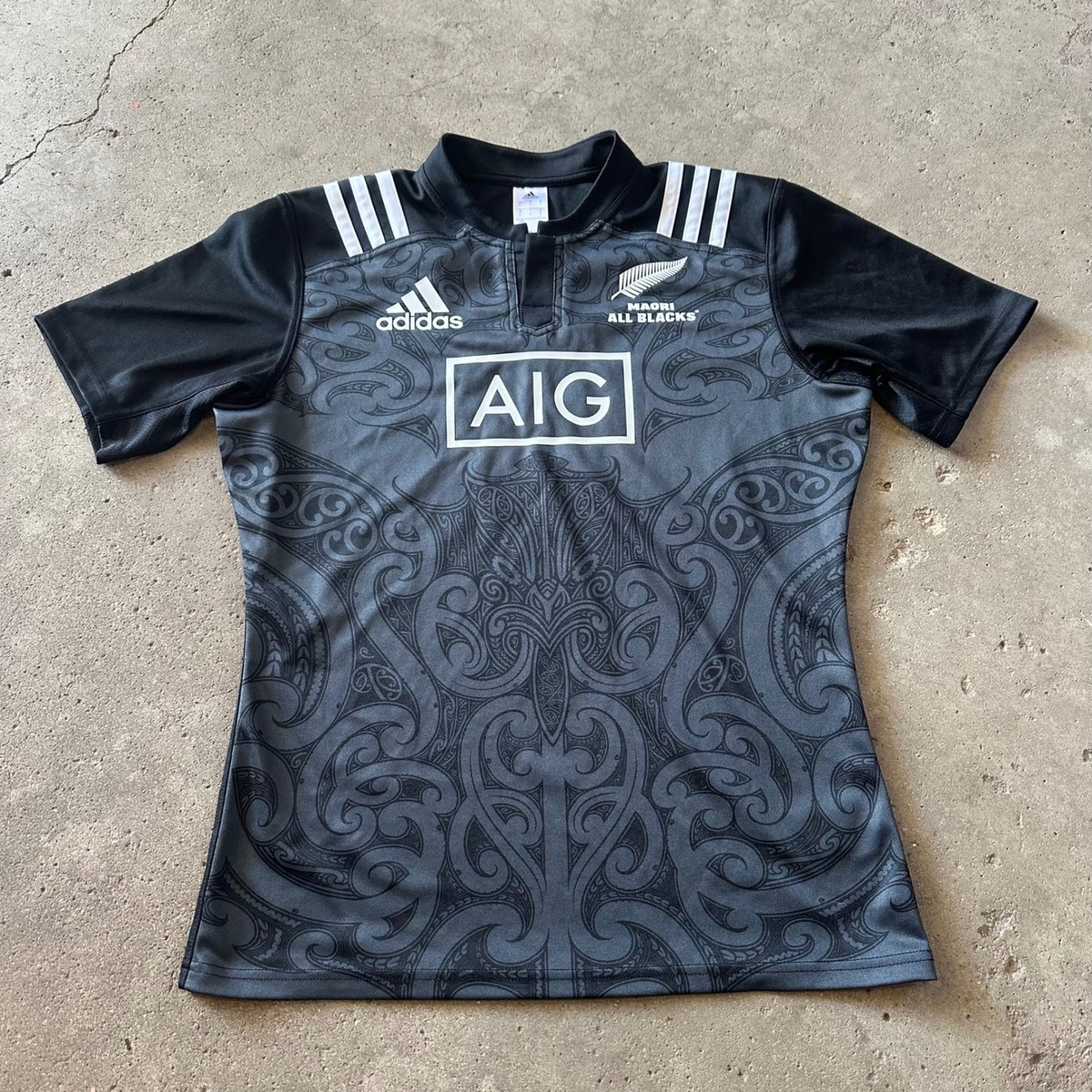 Adidas Maori New Zealand All Blacks Rugby Jersey 2016 Mens L Black
