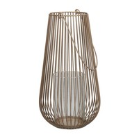 Laterne Windlicht Teelichthalter Eisen Mit Griff Und Glaseinsatz Beige H 47 Cm