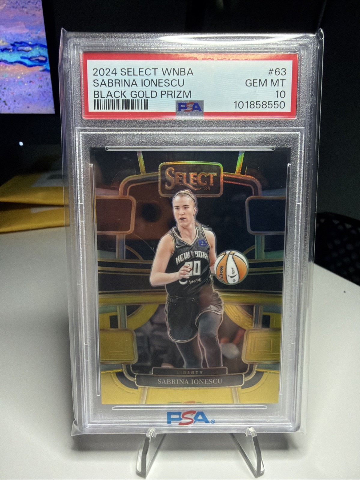 2024 Panini SELECT WNBA Sabrina Ionescu⭐Black/Gold Prizm #63 3/5 PSA 10 GEM MT
