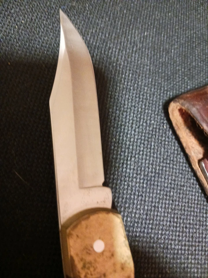 TÍO HENRY LB 7 SCHRADE con emblema Thiokol con funda de cuero hecho en EE. UU. Foto 4 de 4