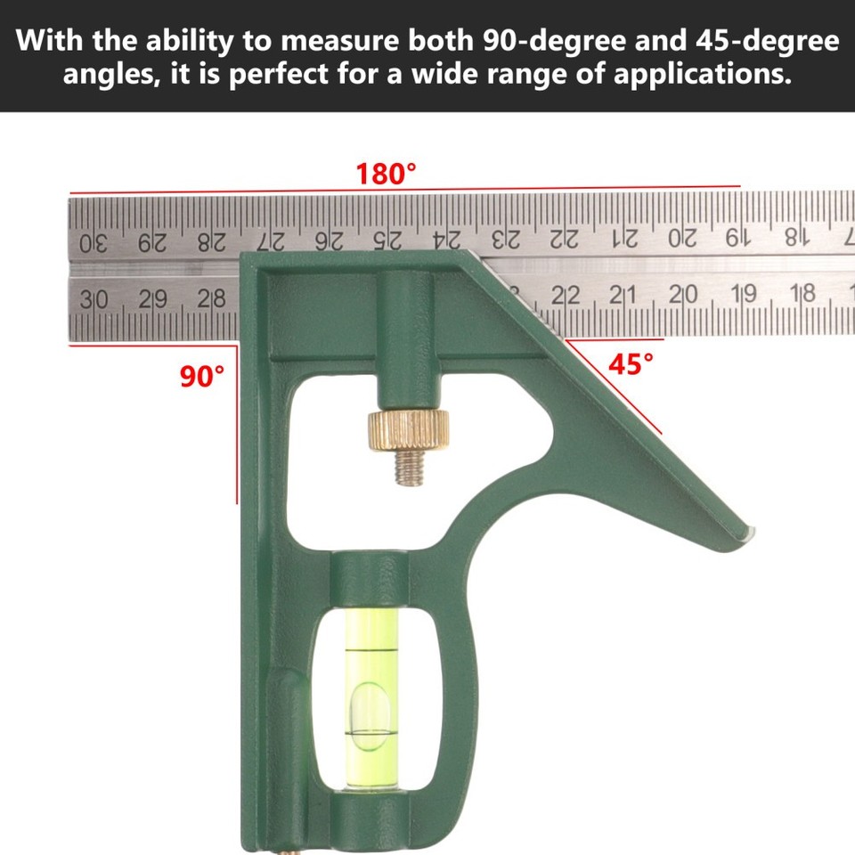 Woodworking Protractor Stainless Steel Angle Finder Combination Ruler ...