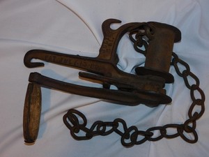 ANTIQUE 1880'S COME ALONG WINCHE HOIST - DATED JULY 3RD,1881