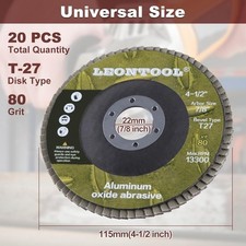   20PCS Flap Discs 4 1/2 for Angle Grinder, 80 Grit Bevel Type Grinding //4924
