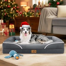 Dog Bed Large Sized Dog: 42x30 inch 42.0"Lx30.0"Wx7.0"H 00-Dark Grey