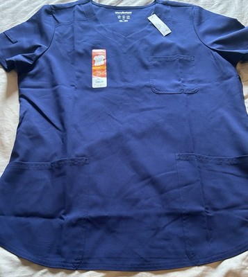 Women s ScrubStar NWT V-neck Indigo Core Essential Scrub Top Size Large (#8)