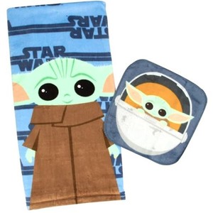 Star Wars MANDALORIAN 2-Pc BATH TOWEL SET Towel & Wash Cloth ~ New with Tags