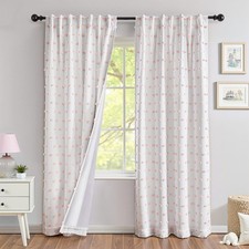 MYSKY HOME Pink Blackout Curtains for Girls Bedroom 84 Inches Long Total Ligh...