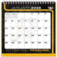 Turner Licensing,  NHL Pittsburgh Penguins 2026 Desk Calendar, 6.25'' X 6.5'', 1