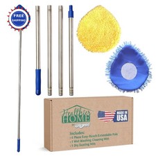Cleaner 60 Inch Extendable Telescoping Dry Dust Wet Wash Microfiber Pad Wall