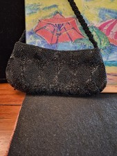 Beautiful Vintage Black Sequin Evening Bag