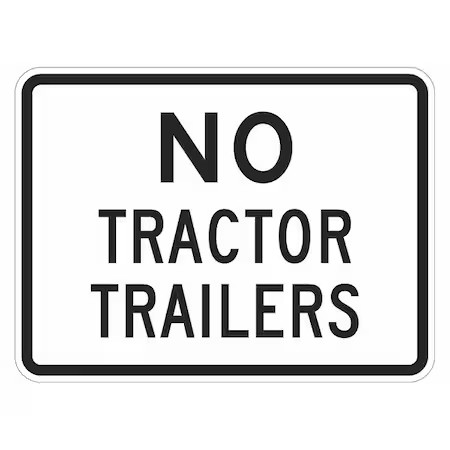 Lyle T1-5702-Hi_18X12 No Trucks Traffic Sign, 12 In H, 18 In W, Aluminum,