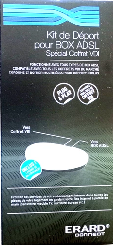 Kit de déport de box ADSL Erard pour box ADSL spécial coffret VDI Blanc.