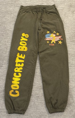 #ad Lil Yachty Army Green Concrete Boys SweatPants Medium Rare OOP $115.00