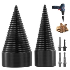 Firewood Log Splitter 2 Pack 45mm+32mm Easy Log Splitting Drill Bits Heavy Duty