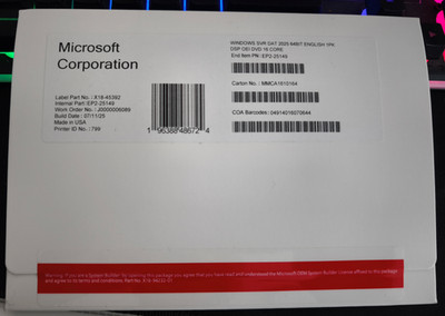 Microsoft Windows Server 2025 Datacenter 16 Core   DVD inkl. Lizenzschlüssel