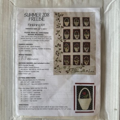 Lisa Bongean Summer 2018 Freebie Finishing Kit All Things Grow with Love Quilt