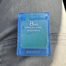 Sony PlayStation 2 OEM 8MB Memory Card Magic Gate PS2 - Clear Blue SCPH-10020