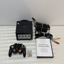 Nintendo GameCube Bundle 2 Games 1 Controller Memory Card Tested Black Console
