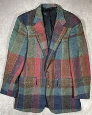 Polo Ralph Lauren Plaid Blazer Mens 38R Tweed University Union Made USA Vintage