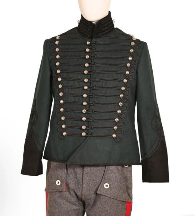 Pamposh Steampunk Huzaar Militaire Drummer Parade Jassen - Emo Punk Heren Jassen - Napoleon Gothic Kleding - Marching Band Jassen, Zwart & Rood, XL