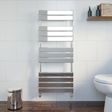 Designer Flat Panel Heated Bathroom Towel Rail Radiator Chrome White Anthracite