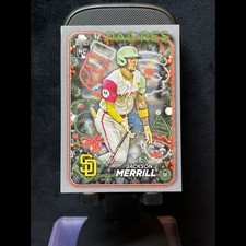 JACKSON MERRILL 2024 Topps Holiday Silver Glitter RC Rookie #H160 SD Padres