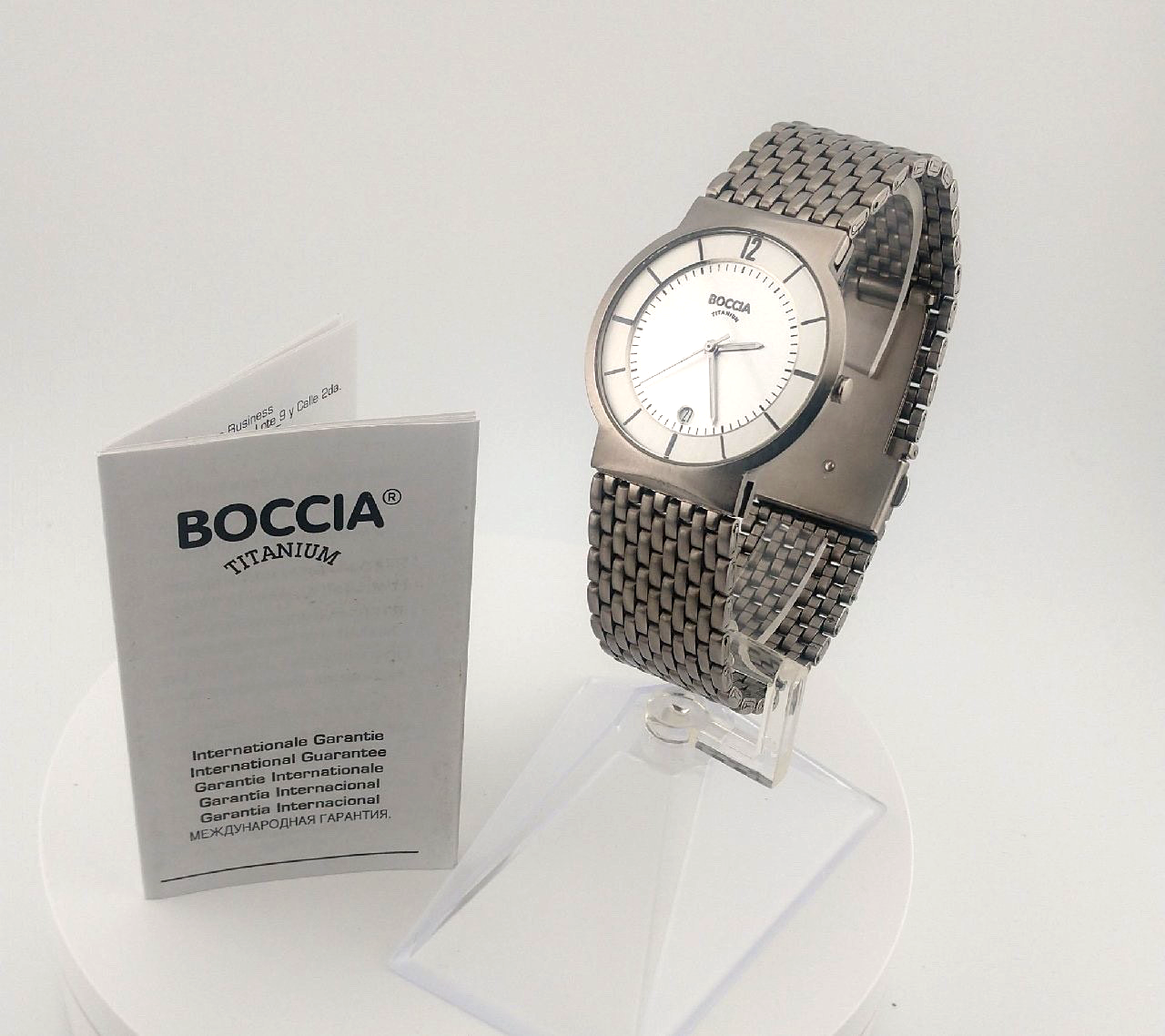 Vintage Boccia Titanium Mens Watch Model 3514 05 in Excellent Condition