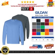 3 Pack Of Gildan G540 Adult Heavy Cotton Blank Tee Casual Plain Sports T-Shirt