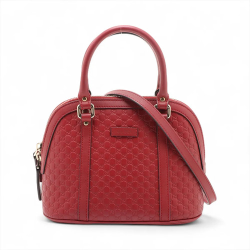 Gucci Micro Guccissima Leather 2 Way Handbag Red 449654 outlet mark