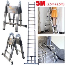 Telescopic Loft Ladder Extendable Collapsible Step Ladders Foldable Heavy Duty