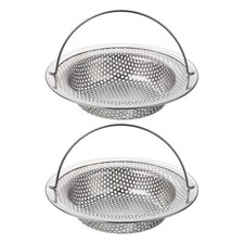 2Pcs Kitchen Sink Strainer, 4.33" OD x 3.15" ID x 0.79" Depth, Silver
