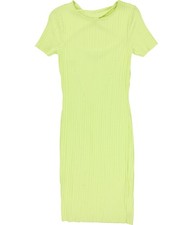 GUESS Womens Ribbed Midi Dress, neongreen, S