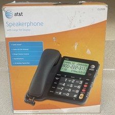 AT&T Corded Single Land Line Phone Speakerphone Large Tilt Display, Model CL2939