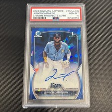 2023 BOWMAN SAPPHIRE ED CHROME PROSPECTS AUTOS JUNIOR CAMINERO PSA 10 AUTO
