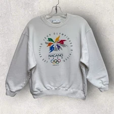 Vintage 90’s Nagano Japan 1998 Olympics Sweatshirt Medium 23”x23” (Boxy)