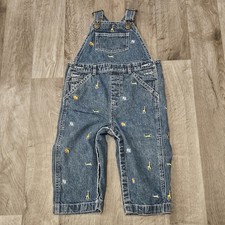 Y2K 2006 Boys 18-24 Months Vintage Gymboree Jungle Friends Denim Overall Giraffe